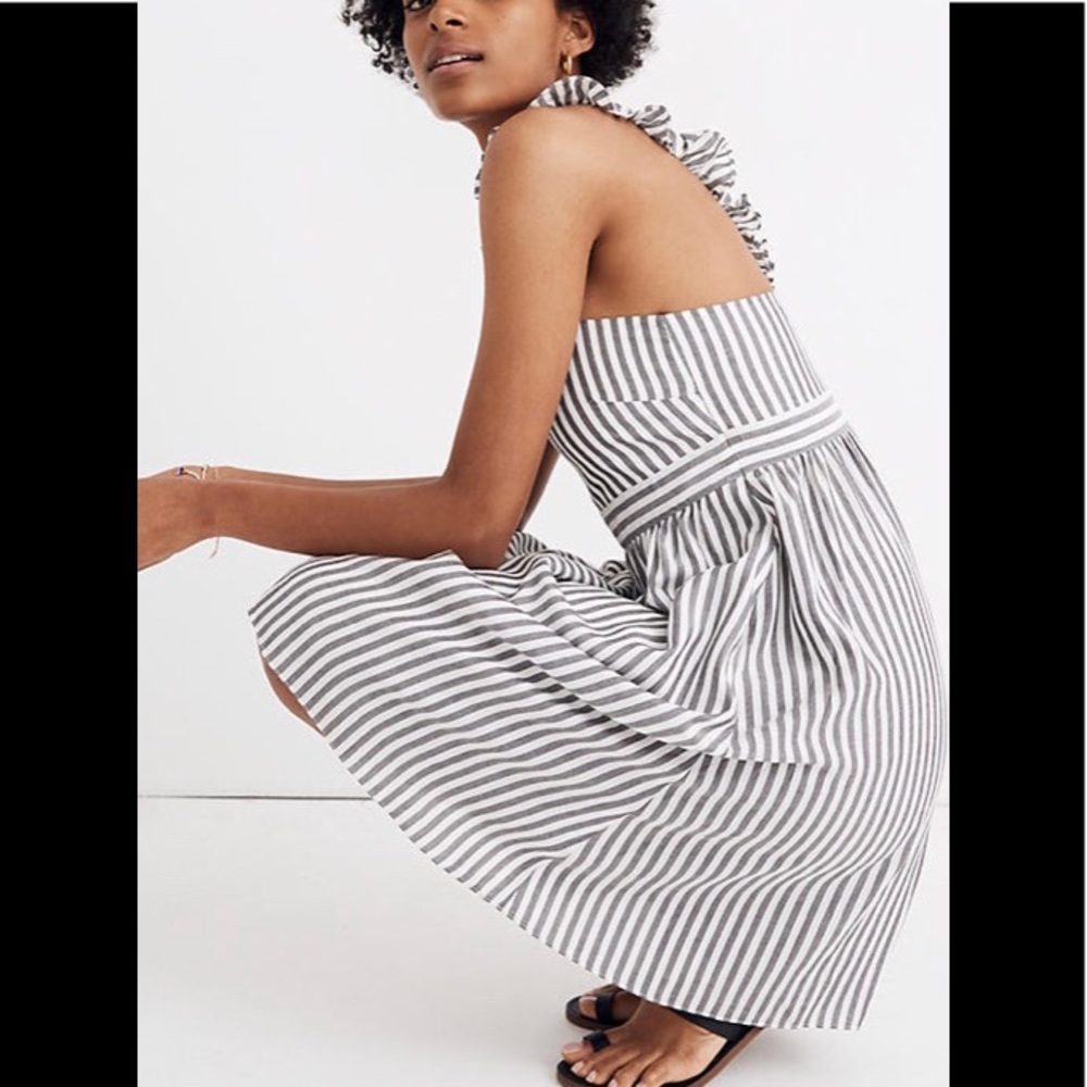 Madewell StripeRuffleStrap Dress (Sz8,10,12) - Picture 3 of 5